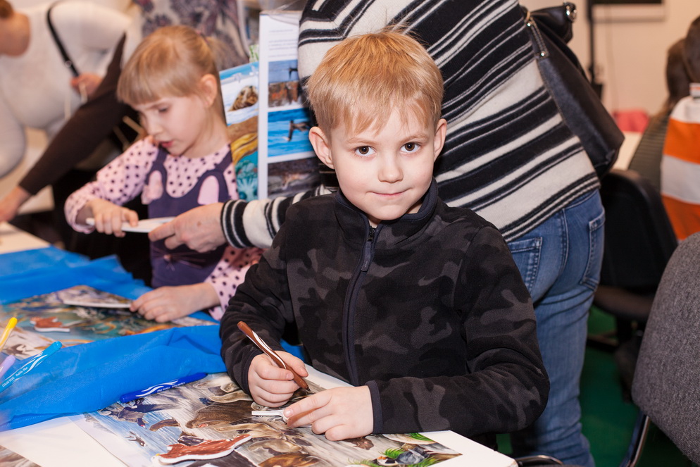 In the workshop area for children