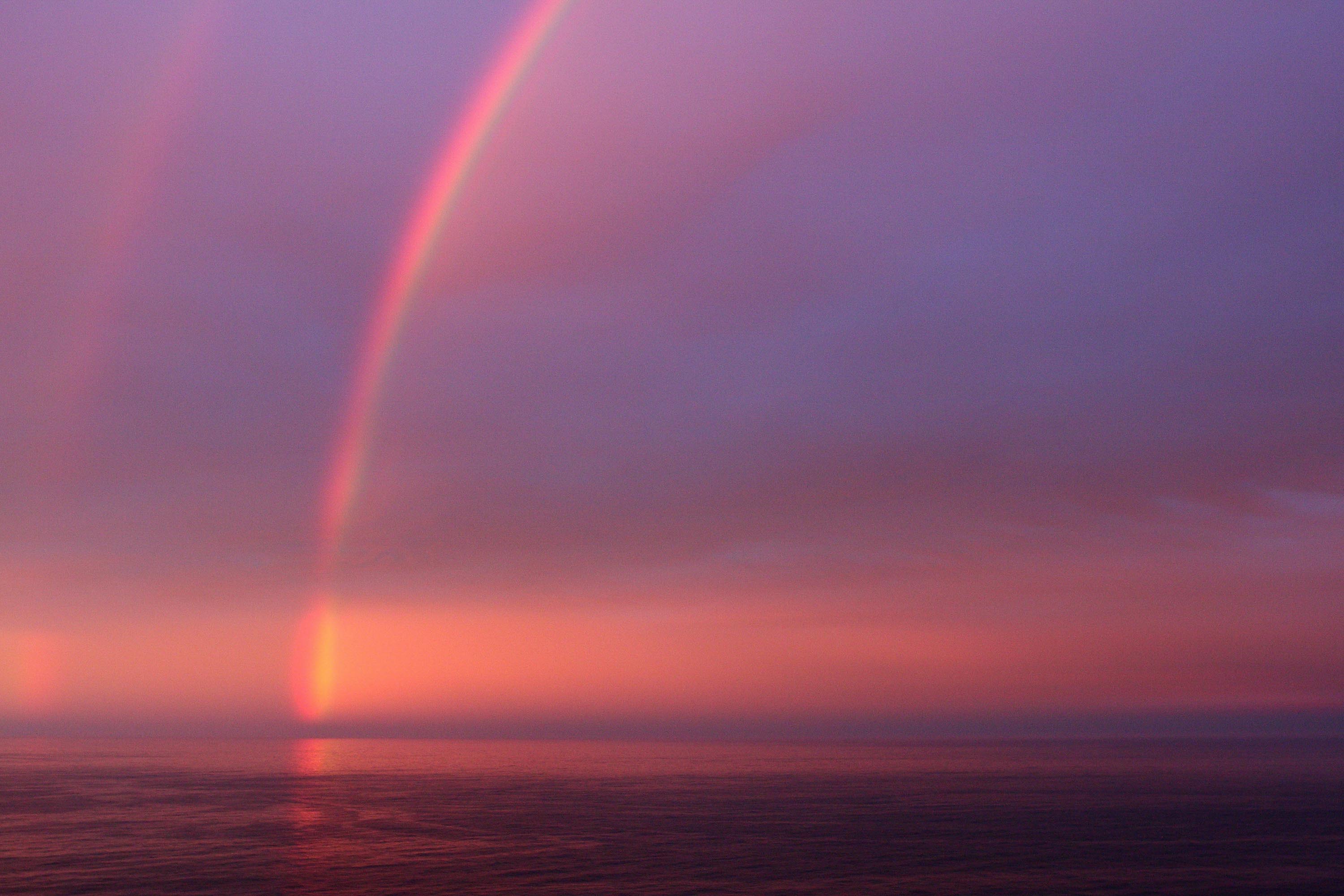 Double rainbow in the sea